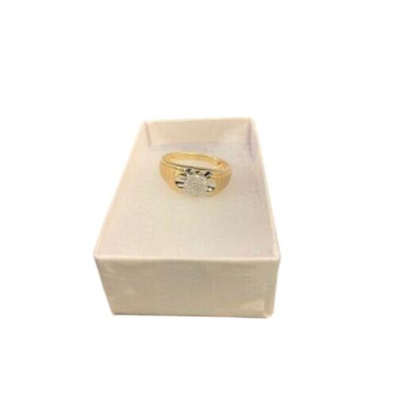 10K Yellow Gold Men's Diamond Cluster Ring Signed ZEI W/Appraisal Sz 9 1/2 (R142 - Picture 10 of 10